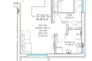 Jednosoban stan Zadar S2, 39.00 m2, novogradnja