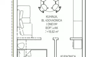 Jednosoban Zadar S1, 33.00 m2, novogradnja