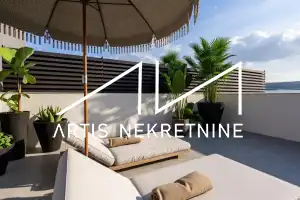 Three-Bedroom Penthouse with Breathtaking Sea & Mountain Views, Vinjerac – Only 30 m from the Sea!