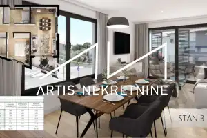 ZADAR - BELAFUŽA: DVOSOBAN STAN 1. KAT, 2 GARAŽNA MJESTA - NOVOGRADNJA