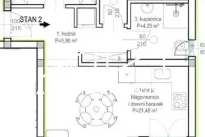 Zadar - Bokanjac, 2-sob stan S2 - 63 m2, novogradnja