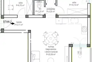 Zadar - Bokanjac, 2-sob stan S2 Z2 - 70 m2, novogradnja