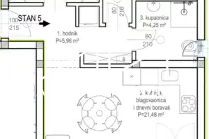 Zadar - Bokanjac: 2-soban stan S5 - 63 m2, novogradnja
