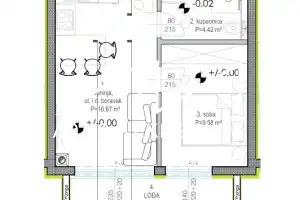 ZADAR, VIŠNJIK - ONE BEDROOM APARTMENT, HIGH GROUND FLOOR, ELEVATOR, GARAGE SPACE