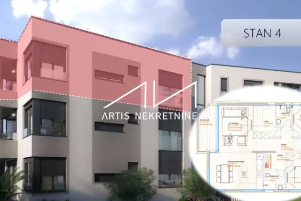 ZADAR - BELAFUŽA: TROSOBAN STAN, 2. KAT, GARAŽA - URBANA NOVOGRADNJA