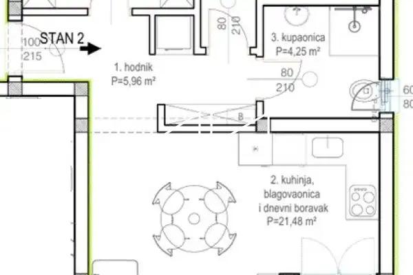 Zadar - Bokanjac, 2-sob stan S2 - 63 m2, novogradnja