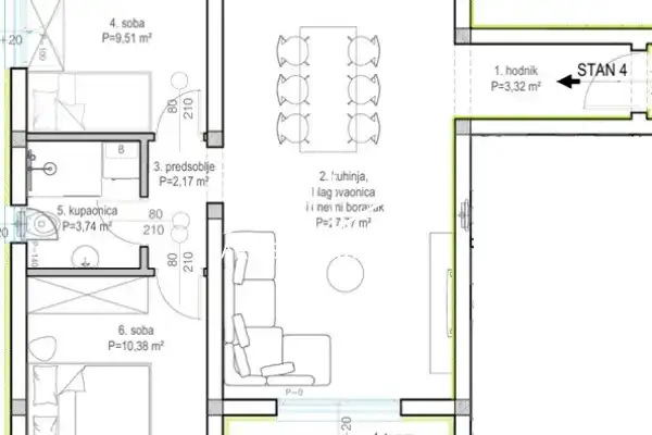 Zadar - Bokanjac, 2-soban stan S4 - 70 m2, novogradnja