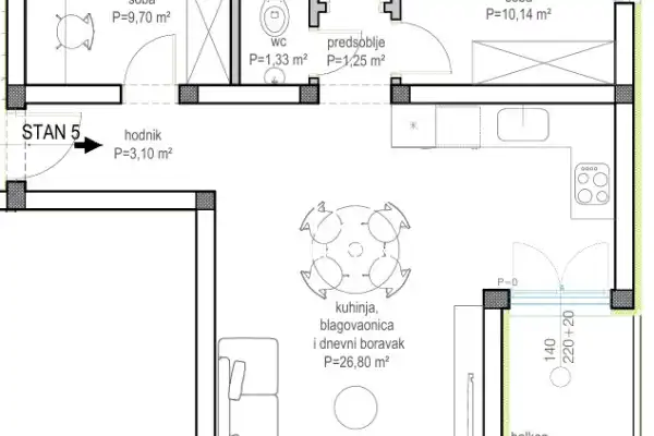 Zadar - Bokanjac, 2-soban stan S4 Z2 - 70 m2, novogradnja