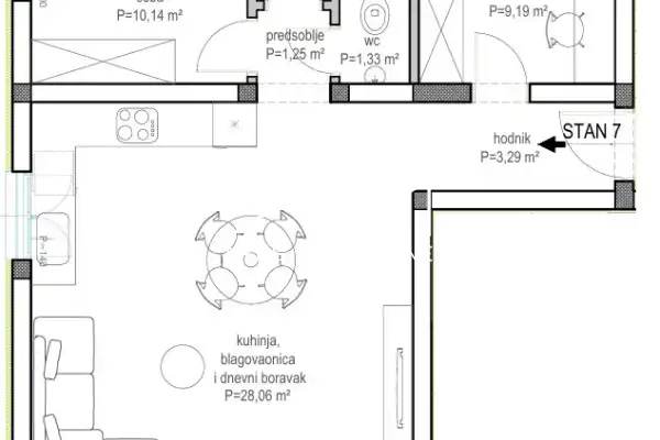 Zadar - Bokanjac, 2-soban stan S4 Z2 - 70 m2, novogradnja
